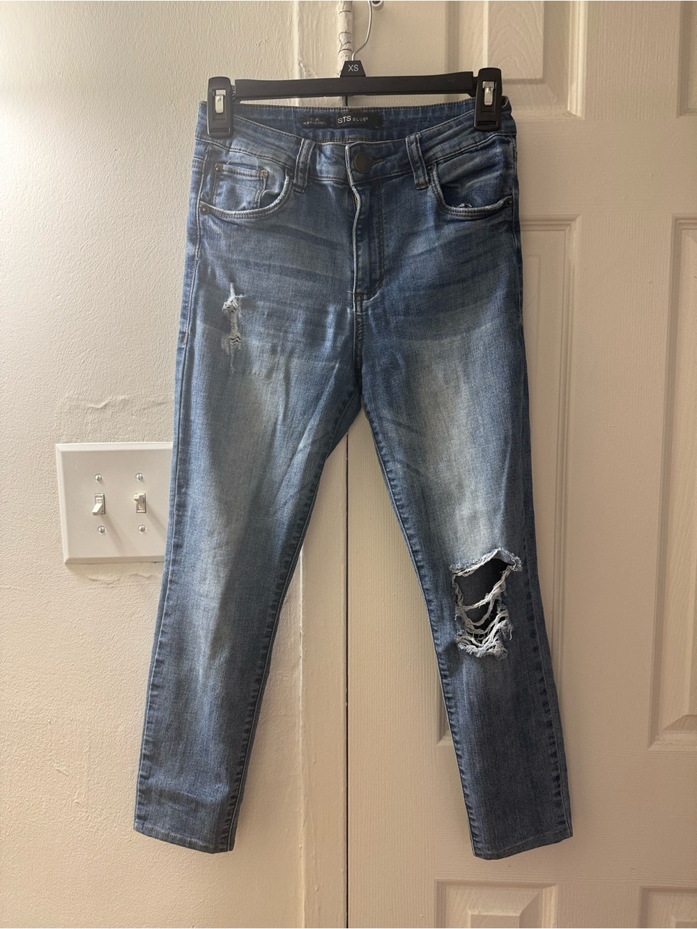 STS Blue Ellie High-Rise Ankle Jeans - Medium Blue Ripped